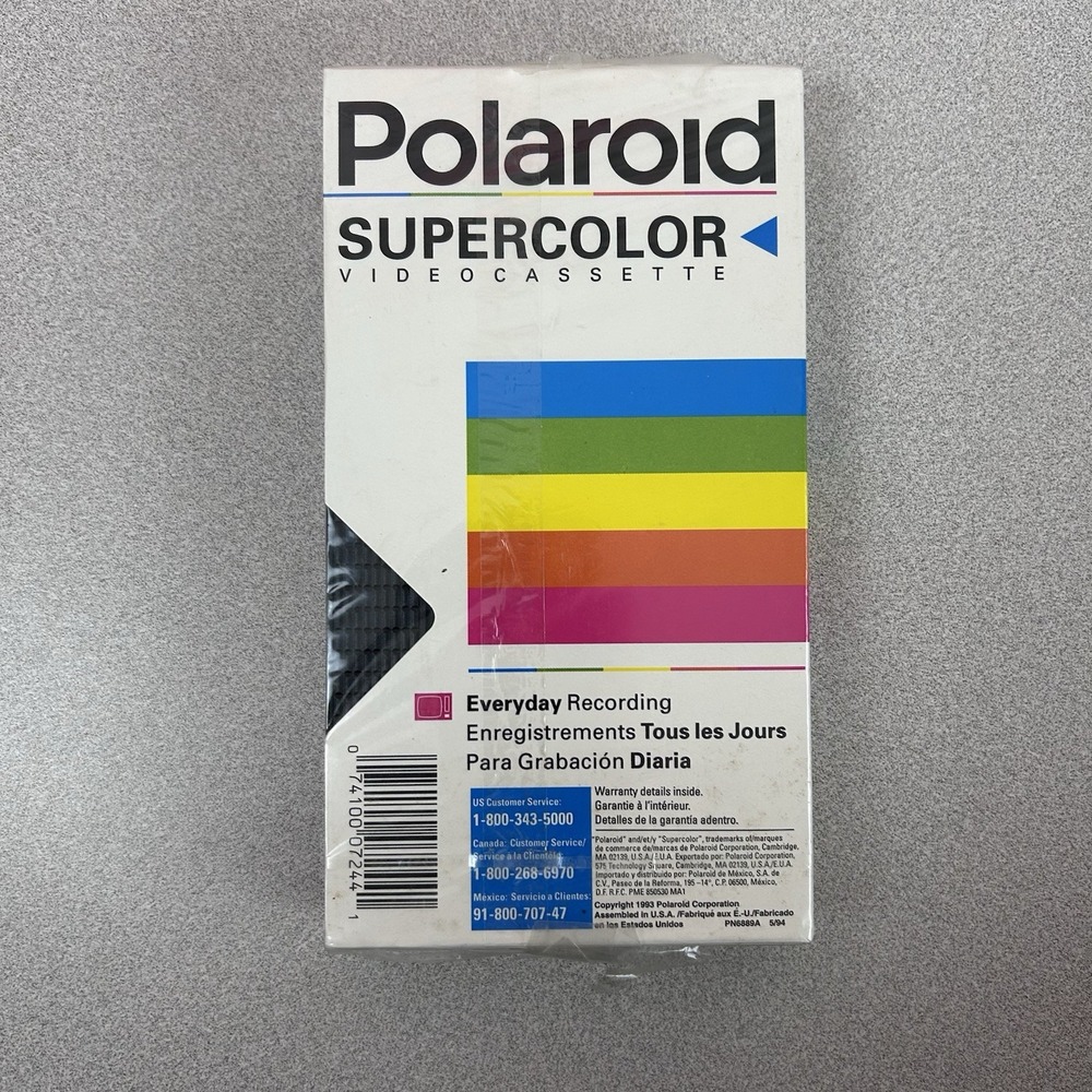 Polaroid Supercolor T-120 Blank Video Cassette VHS Tape Sealed New 6 Hour VCR
